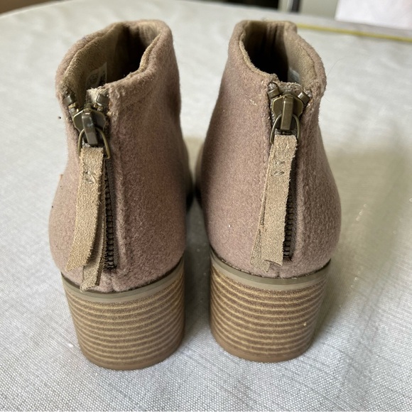 TOMS LACY BOOTIE Leather Wool Women’s Size 8 Casual Neutral Fall Winter - Picture 6 of 9